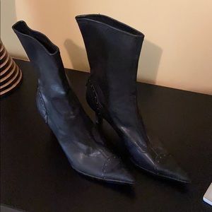 Short Black NINE WEST Leather Boots